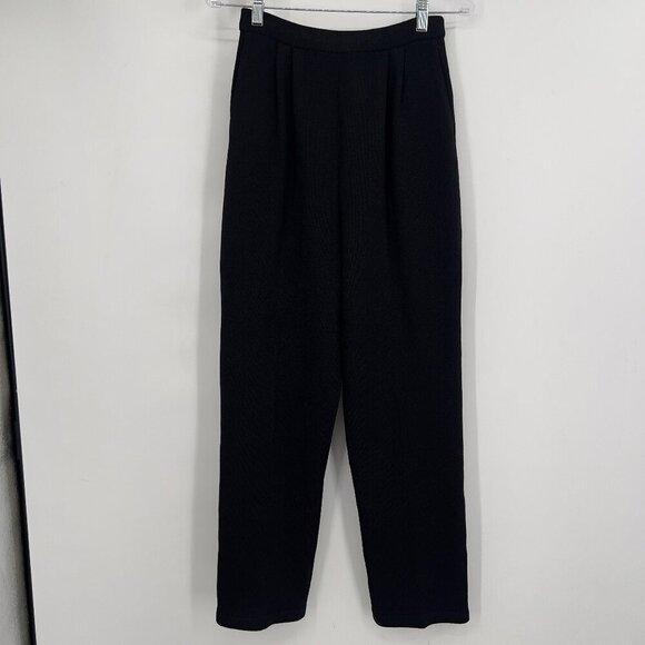 St. John Basics Black Knit Pull-On Trousers Size 2 - Picture 1 of 7